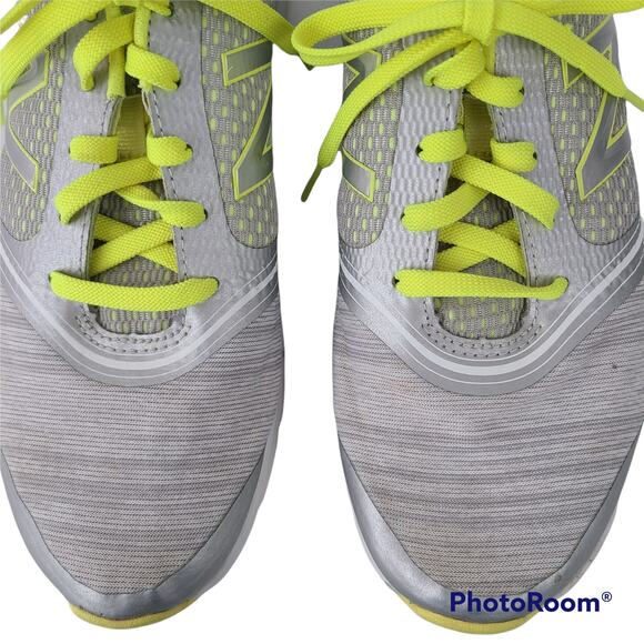 New Balance lace up sneakers gray neon green, EUC, size 9 - Picture 7 of 7